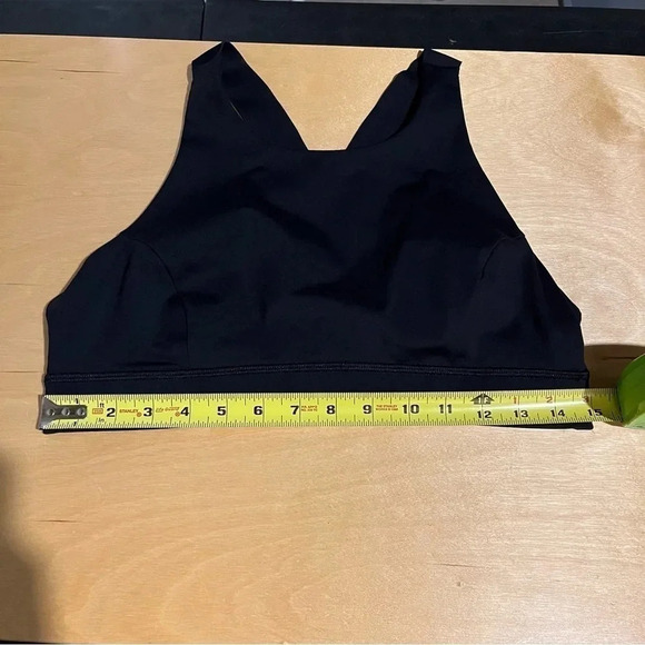 Lululemon Fast & Free Sports Bra Nulux Black Size 12 Unpadded Yoga W2AMIS - Picture 6 of 10